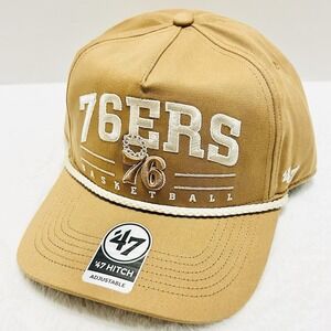 '47‎ Brand Philadelphia 76ers Roscoe A-Frame Hitch Hat Cap Adjustable Brown NBA